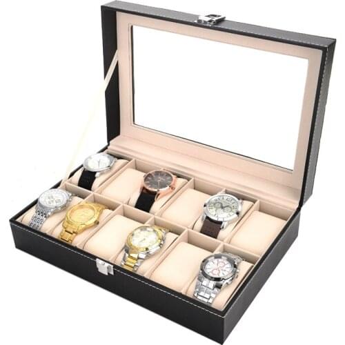 3/6/10Grids Watch Box PU Leather Watch Case Holder Organizer Storage Box For Quartz Watch Jewelry Box Display Best Gift Hot Sale