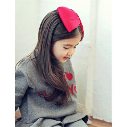 Grosgrain Ribbon Big Bow Headband Elastic Baby Hairband Cute Head Wraps Pink Hair Accessories for Kids Fashion Brand