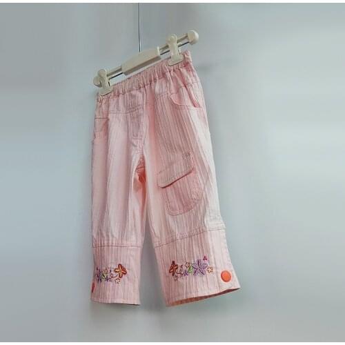 3-8Years Summer Cotton Shorts For Girls kids Beach Pants Solid Color Kids Casual Shorts Childrens embroidered fashionable elast