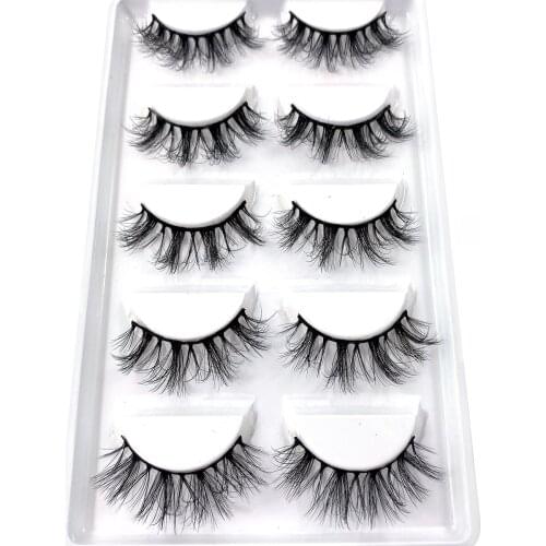 Makeup Eyelashes 3D Mink Lashes Fluffy Soft Wispy Volume Natural long Cross 8-20mm False Eyelashes EyeLashes Reusable Eyelash