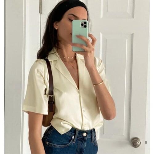 Женские атласные рубашки MXPZSP China At AliExpress