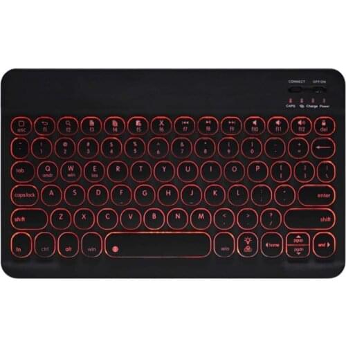 N7MA Retro Bluetooth-compatible Keyboard Colorful Backlit for ipad Phone Tablet Mini Wireless Keyboard Compatible with