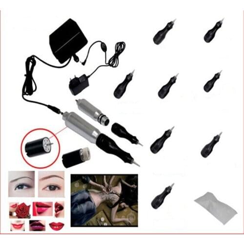 Tattoo permanent makeup pen kit professional piercing set for eyebrows embroidery cosmetic tattoo machine