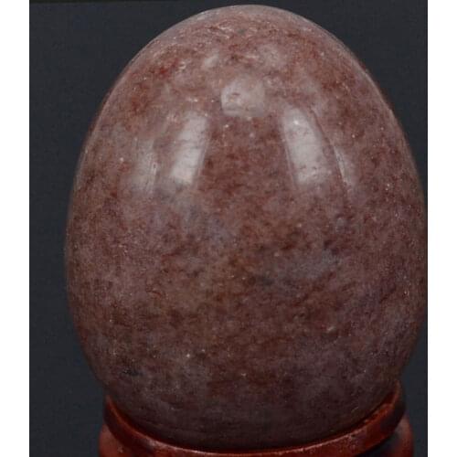 34x44mm Natural Stone Muscovite Sphere Egg Healing Reiki Crafts Stone Massage Finger Exercise