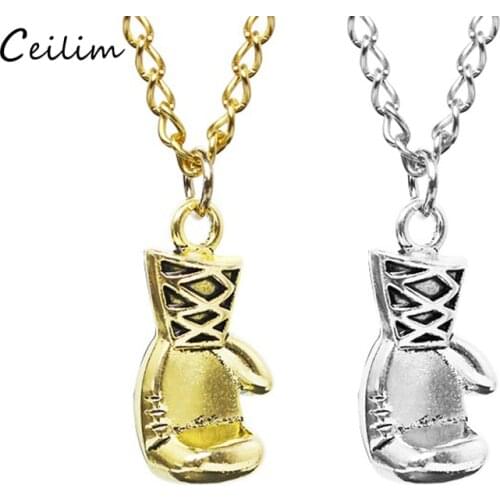 New Fashion Boxing Glove Pendant Necklace For Women Or Men Unisex Vintage Link Chain Necklace Punk Jewelry