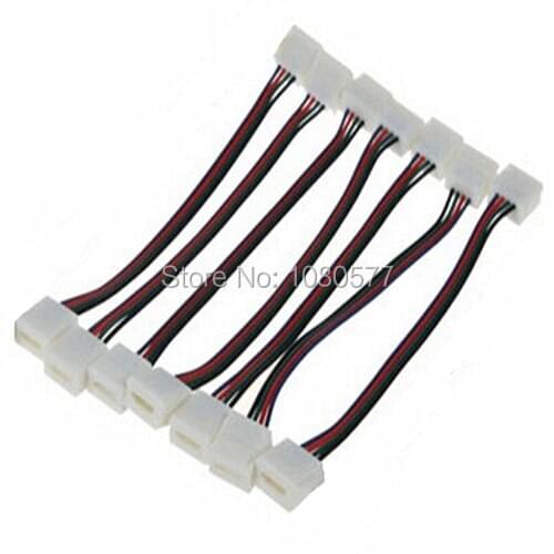 New 50pcs/lot 5050 RGB led strip 10mm 4pin waterproof connector 2 ends connector for RGB color 5050 led strip