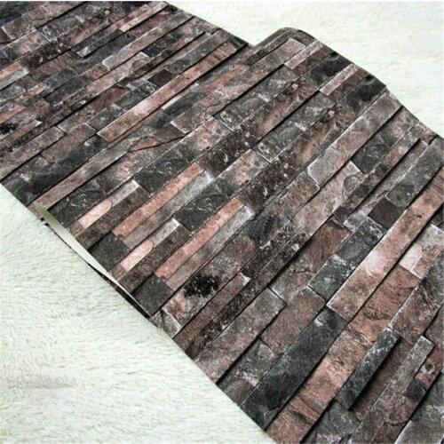Beibehang PVC Vintage Wall paper 3D wood brick designs stripe pattern Bedroom TV Sofa Blackground home decoration Wallpaper R456