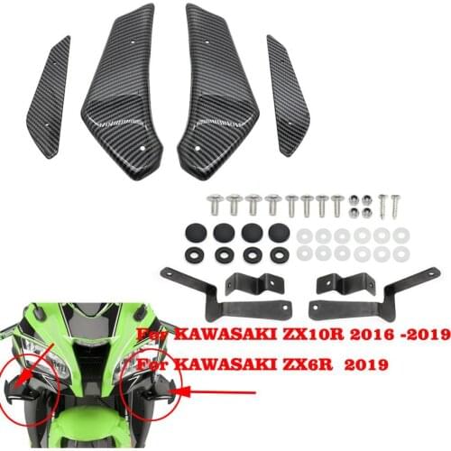 Motorcycle Aerodynamic Wing Set Fairing Side Panel ABS Plastic Cowling For Kawasaki ZX10R ZX6R 2011 2012 2013 - 2017 2018 2019