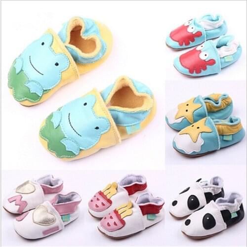 New Lovely Cartoon Genuine Leather Baby Boys Girls Shoes Soft Sole Infants First Walkers Spring Autumn Toddlers Crib Shoes