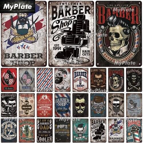 BARBER Tin Sign Metal Sign Retro Plaque Home Decor Metal Vintage Man Cave Bar Pub Club Home Wall Decoration