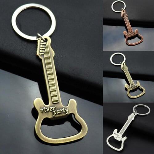 Bottle Opener Innovative Multifunctional Stainless Steel Guitar Shape Bottle Opener Keychain Key Ring for Home