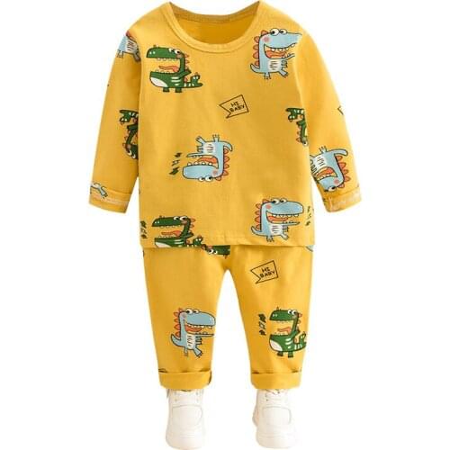 TUONXYE Boys Girls Pajamas Set Children Dinosaur Cotton Kids Long Sleeves Pijama Baby Sleepwear Clothing Nightwear