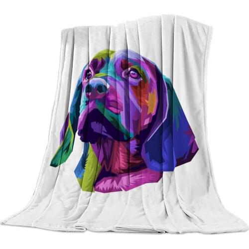 Labrador Retriever Pop Art Style Throw Blanket Portable Soft Blanket for Sofa Microfiber Flannel Blankets for Beds