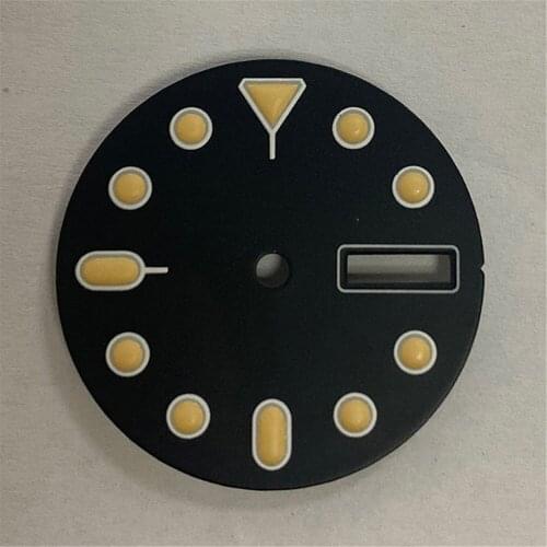 Suitable to NH35A/NH36/4R36 Watch Replacement 28.5MM Single/Dual Calendar Watch Dial Green Luminous Watch Dial