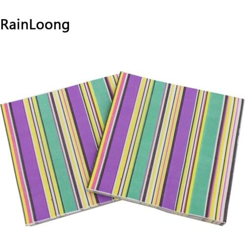[RainLoong] Bev Stripe Paper Napkins Beverage Event & Party Tissue Napkins Decoration Serviettes 33cm*33cm 1 pack (20pcs/pack)