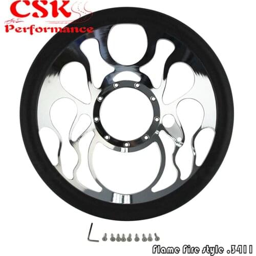 9-hole steering wheel Flame Fire style 14" 9-Bolt Chrome Aluminum Half Wrap Steering Wheel