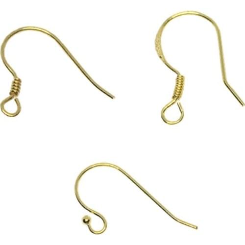 1Pair S925 Pure Silver Ear Hook Package 18 K Gold Color Preserving Earrings Accessories Diy Manual Earrings Ear Clip Material