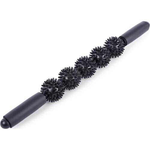 Ball Massager Muscle Pain Relief Body Massage Stick Yoga Spiky Wand Trigger Point Roller Massage 5 Balls Anti Cellulite Massager