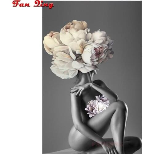 Modern nude portrait art rhinestones 5D diy Diamond Painting kits Diamond Embroidery cross stitch mosaic flower woman decor