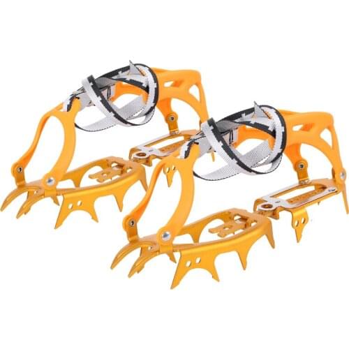 14 Teeth Ice Grippers Walking Crampons Ultralight Aluminium Alloy Mountaineering Crampons Equipment