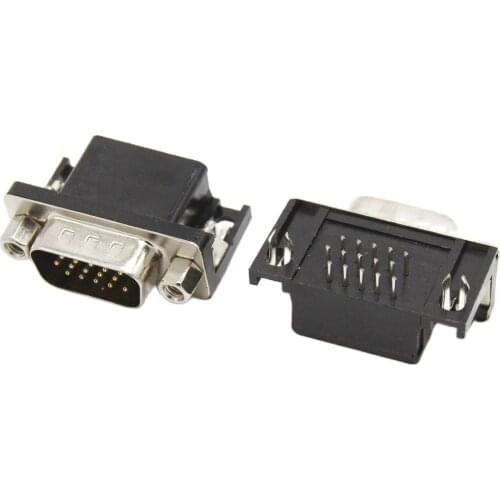 VGA 15 Pin male VGA Connector Socket 3 Rows DB15F Male socket connector 5pcs/lot