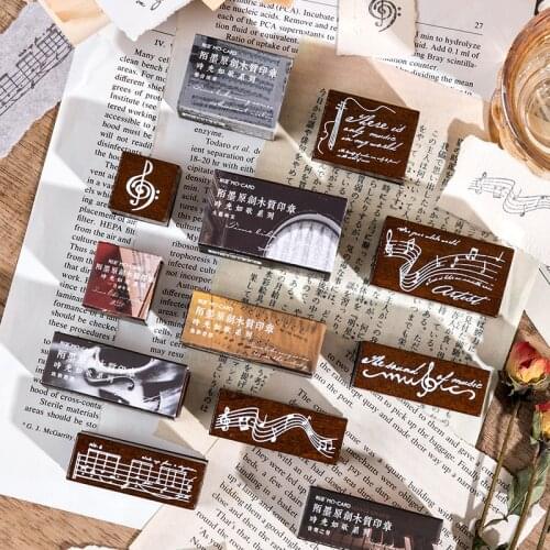 Vintage Basic Music Collage Decoration Stamp Wooden Rubber Stamps For Scrapbooking Stationery DIY Craft Standard Stamp