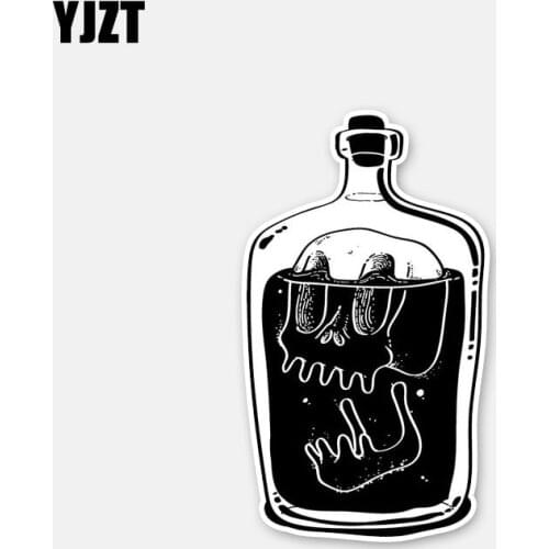 YJZT 6.2CM*11CM Car Styling Poisonous Water Skull Head Motorcycle Body Car Sticker Decal 6-2886