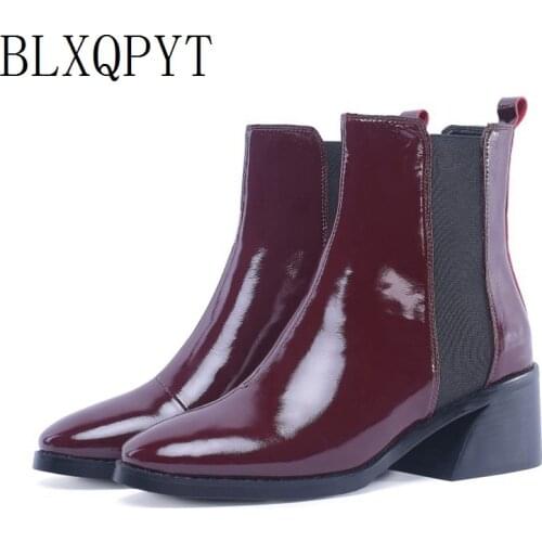 BLXQPYT Super Big 30-51 Round Toe Ankle Boots For women high Heels Winter Spring wedding party shoes woman High quality X13-0