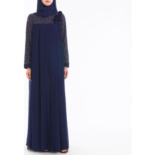 Qatar Uae Malaysia Dress Women Muslim Dress Telas Arabes Abaya Robe Dubai Soiree Musulman Moroccan Islamic Clothing Lace Female