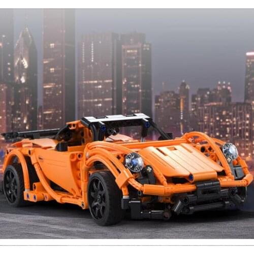 2.4G Automatic Frequency Remote Control Toy Car Building Blocks Remote Control Sports Car Puzzle Spelling Plug-In Electric Toys