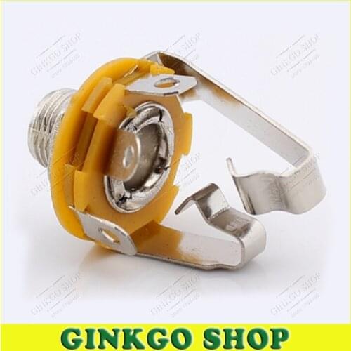 20pcs/lot Metal 6.35MM Stereo Jack, Binaural 6.35MM TRS Microphone Audio Female Connector Free Shipping