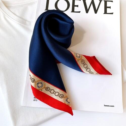 2021 luxury brand women scarf summer 100% silk scarves shawls lady wraps soft pashimina female Echarpe beach stole bandana 53cm