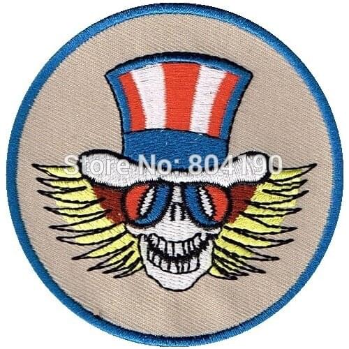 3" GRATEFUL UNCLE SAM Music Band Embroidered LOGO Iron On Patch psychedelic Rockabilly NC
