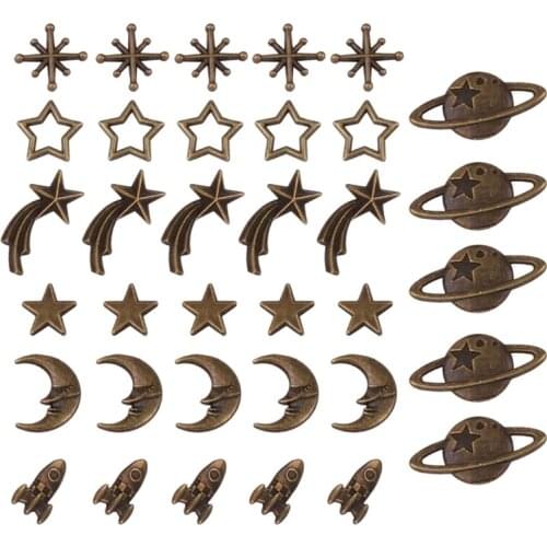 35 Pcs Cosmos Theme Resin Filler and Constellation Theme Resin Filler Set Moon Star Resin Charm Epoxy Resin Supplies