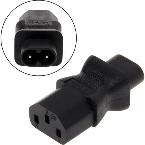 IEC 320 C13 3-Pin Female To C8 2-Pin Male Straight Power Plug Converter Adapter E56B