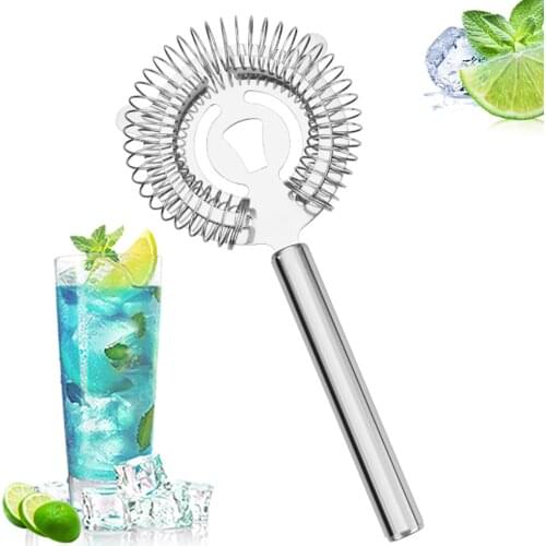 Bar Strainer Stainless Steel Ergonomic Handle Cocktail Strainer Ice Strainer Cocktail Shaker Bar Accessories Tool