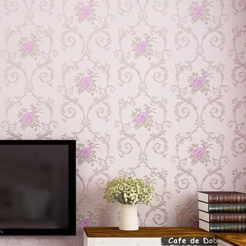Beibehang European pastoral new non spinning fine embossed wallpaper wallpaper warm living room wallpaper