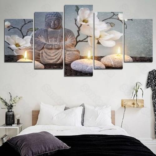 Frameless Painting Buddha Statue Stone Statue Personality Art Poster Living Room Decoration Sofa Background Wallpaper 3D Stereo