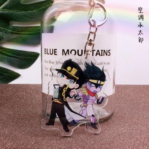 Anime Jo Bizarre Adventure Keychain Cartoon Figure Acrylic Cute Keychain Collection Gifts 2021