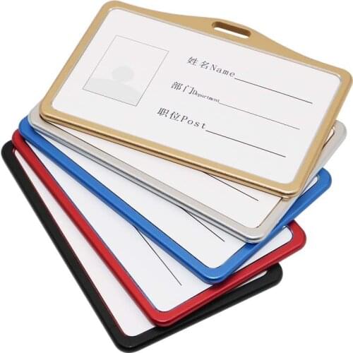 1Pc Metal Nurse Student Card Case Business Security Pass Holder Work Bus Employee Name ID Card Cover School Office Supplies