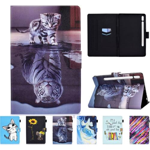 For Samsung Galaxy Tab S7 11" Case Cover SM-T870 SM-T875 T870 T875 Funda Tablet Tiger Painted TPU PU Leather Shell Coque +Gift