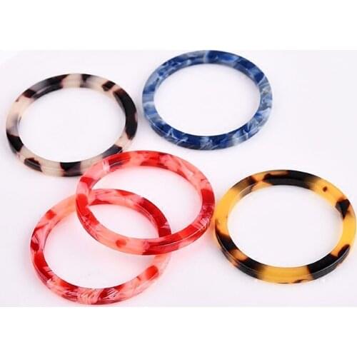 Diy jewelry making 30pcs/lot 31mm pattern print Geometric hollow rounds shape acrylic beads fit earring pendants accessory