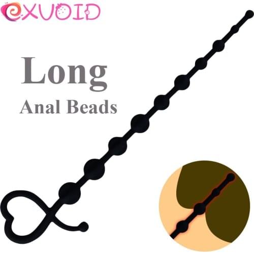 EXVOID Long Anal Beads Silicone Butt Plug Prostate Massage Adult Products Anal Sex Toys for Women Men Gay Toy Anal Plug Sex Shop