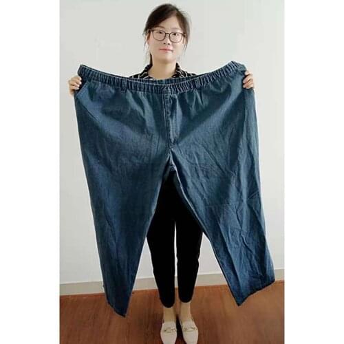 Autumn men jeans plus size 8XL 10XL 12XL loose pants elasticity Stretch large size casual trouerse 54 56 68 70 80 blue jeans