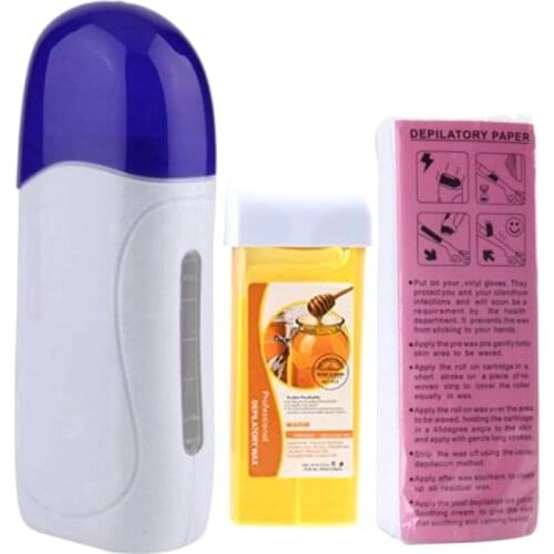 Epilator Depilatory Paraffin Wax Heater Hair Removal Machines * 1 + Wax * 1 + Depilation Paper * 100