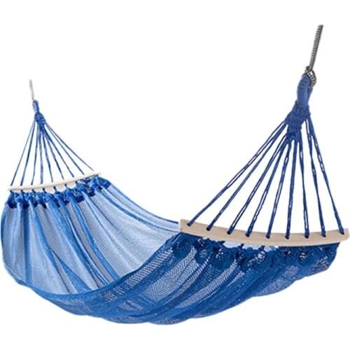 Hammocks Camping Hammock Anti-Rollover Thickening Widening Ice Silk Mesh for Camping Travel Backpacking Beach 260CM