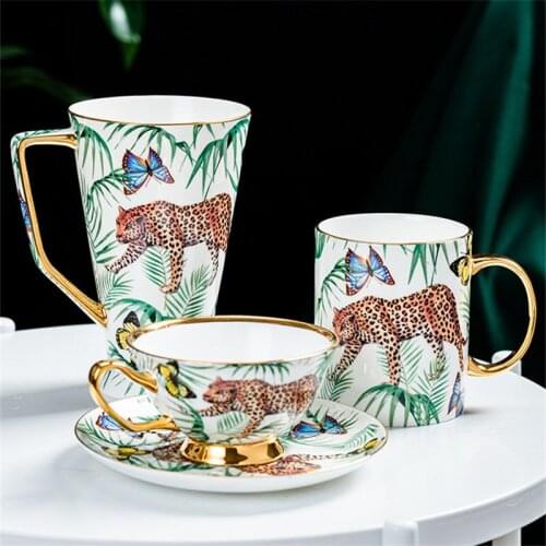 Ceramic Tea Mugs With Spoon Breakfast Milk Coffee/Juice/Water Cup Kitchen Drinkware Wedding Gift Box Packing Birthday Presents