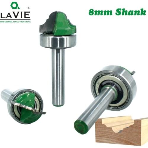 LAVIE 1pc 8mm Shank Bearing Shank Double Roman Ogee Edging Router Bit Milling Cutter For Wood Wood Line Knife Hobbing MC02100