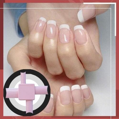 Nail Art Manicure Tools French Nail Applicator Simple Reusable Compact Easy To Apply And Clean Pink Nail Polish TSLM1