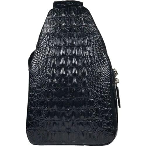 Ouruili New crocodile skin back bone mens bag stylish practical personality cross-slung mens chest bag